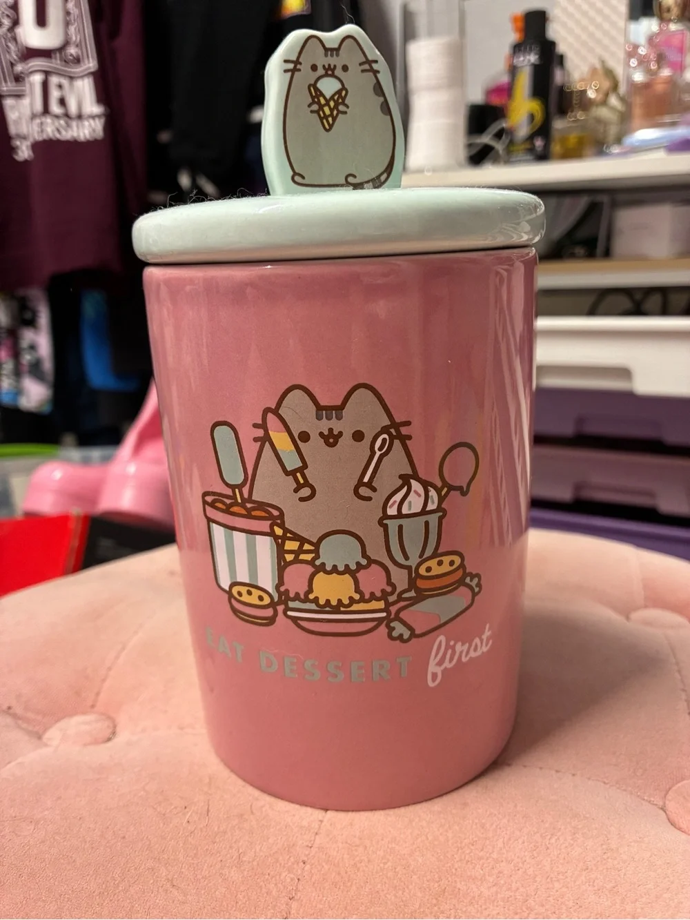Pusheen Pink Ceramic Treats Container